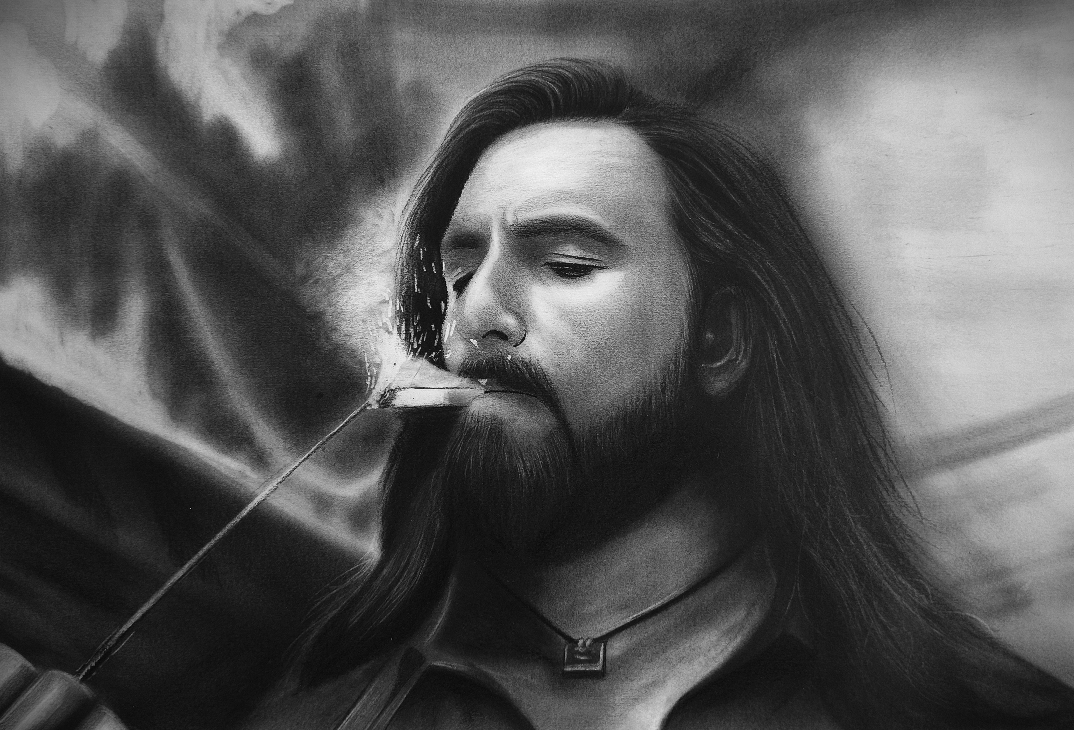 Hand-drawn pencil portrait created by Biswajit Art